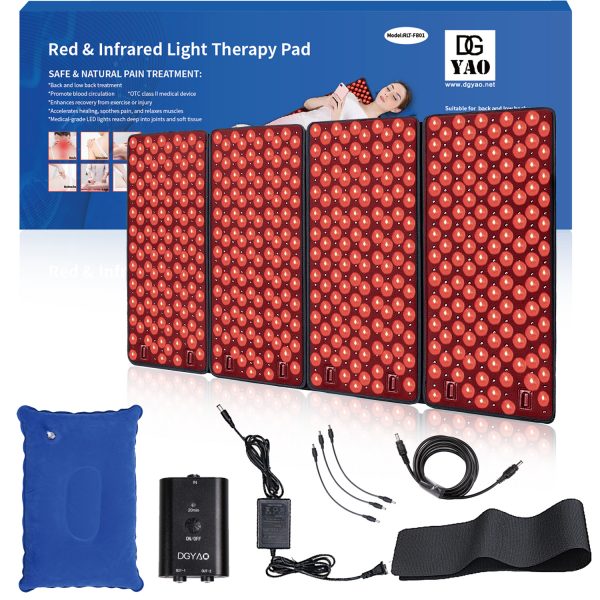 dgyao® 660nm LED Red Light and 880nm Near Infrared Light Therapy Devices 23.6”X39.3” Large Pads for Back Body Shoulder Neck Hip Pain Relief at Home (Best Gift)