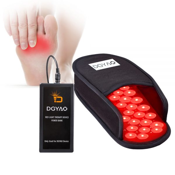 dgyao® Red Light Therapy Devices Near Infrared LED Pad 880 NM Foot Pain Relief Slipper for Feet Toes Instep ( DIP beads, with Power bank )