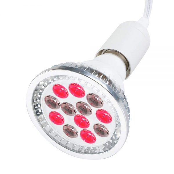 DGYAO® 660nm Red Light and 880nm Infrared Light Therapy Bulbs for Skin and Pain Relief (Light, Silver)